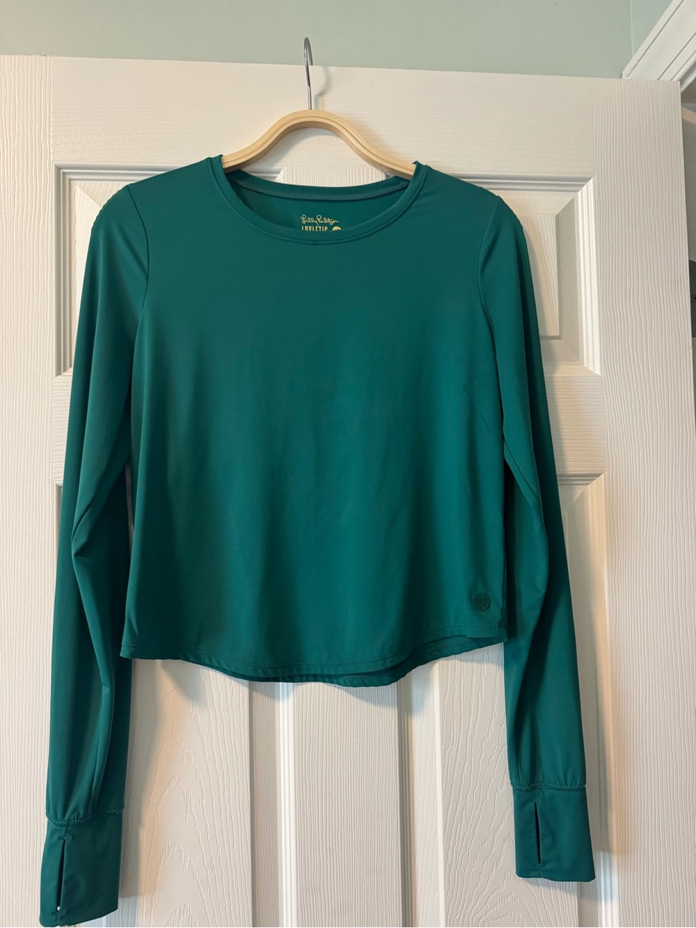 Lilly Pulitzer Luxletic NWOT Long-Sleeve Crop Top - XS Emerald Green